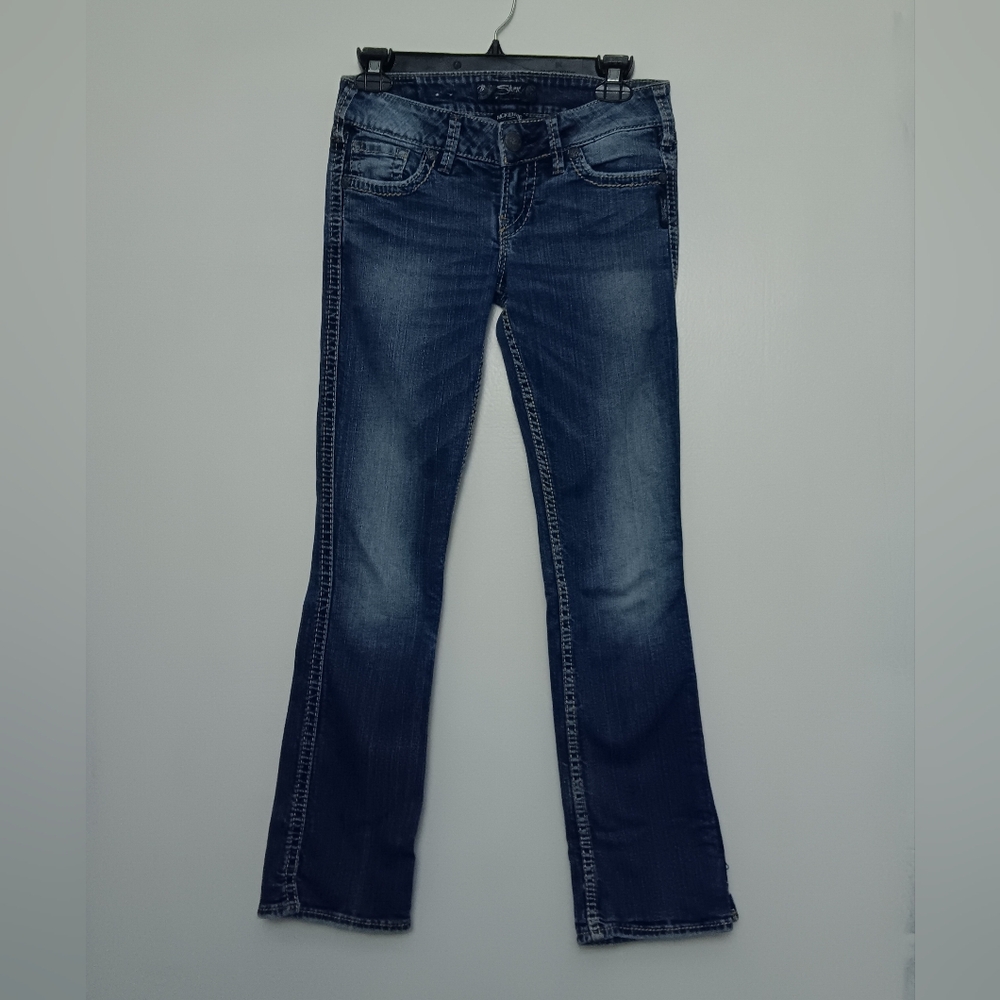 Silver Jeans Mckenzie Slim Bootcut Low-rise 28/30 Womens Blue Jeans Buttons